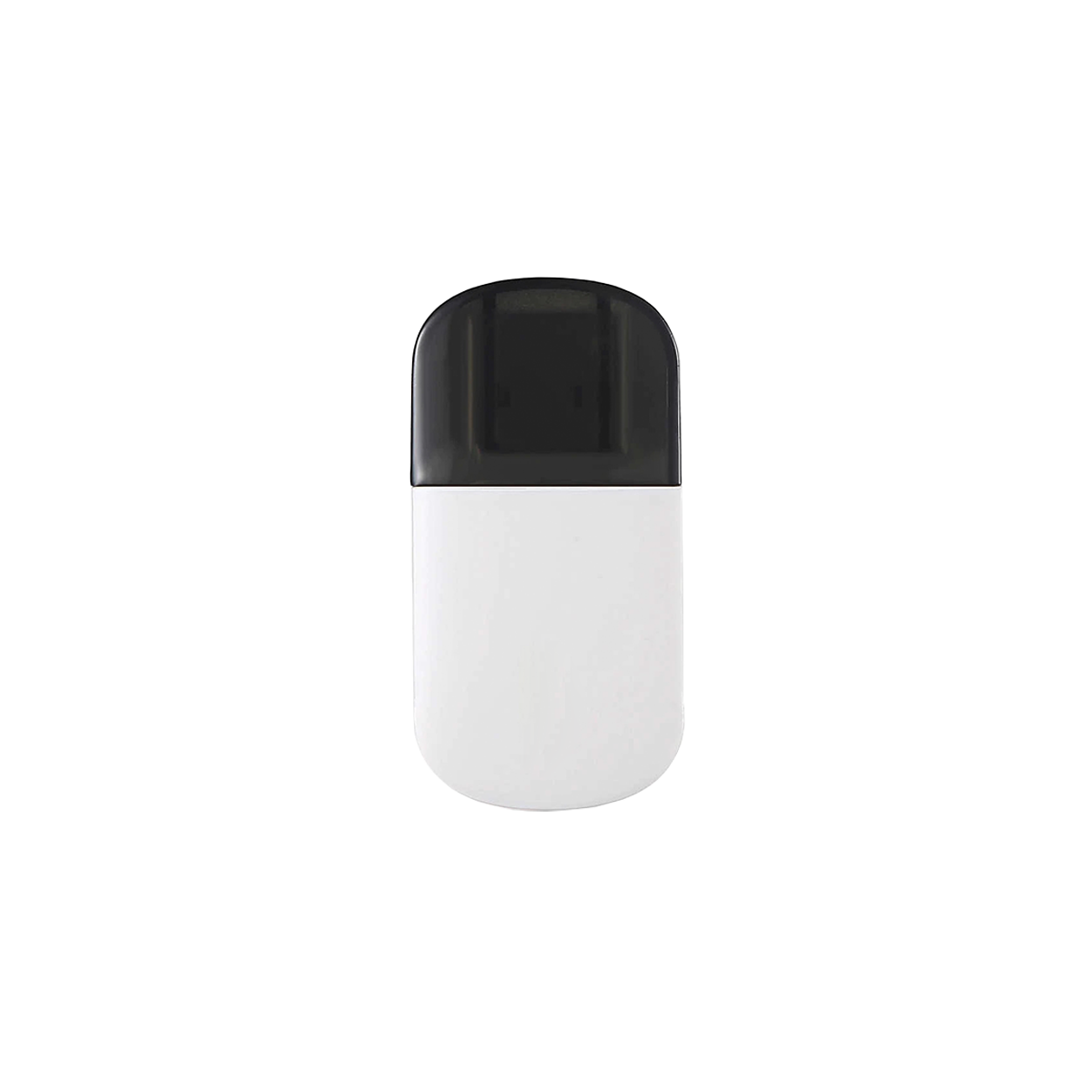USB-Stick im Kunststoffgehäuse, mit aufgesetzter Verschlusskappe.