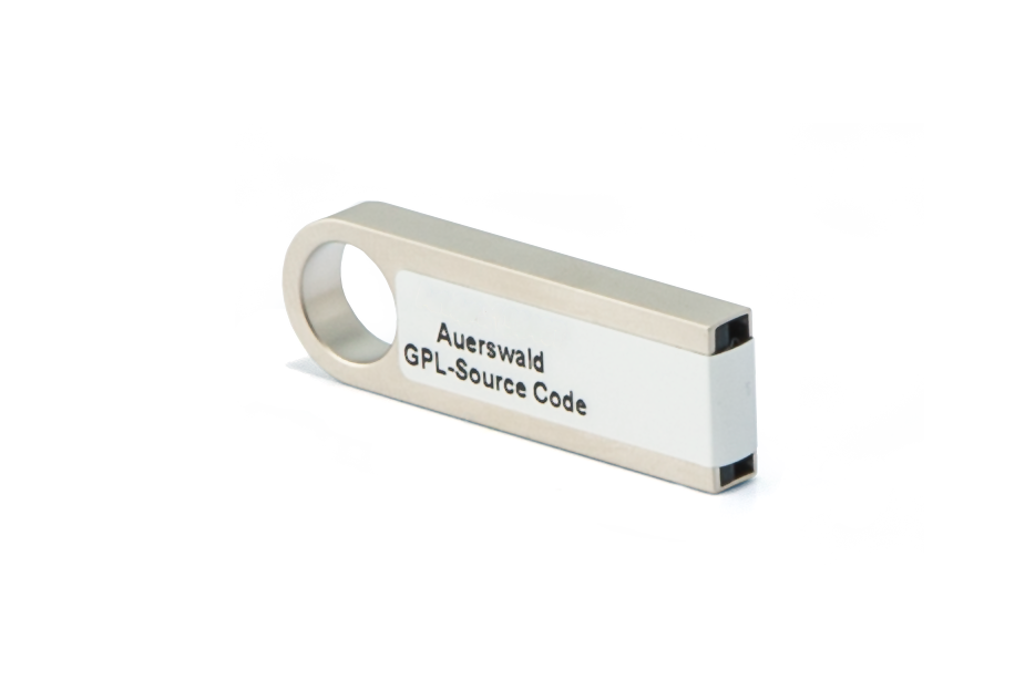 USB-Stick im Metallgehäuse, mit versiegeltem USB-Stecker, Typ A.