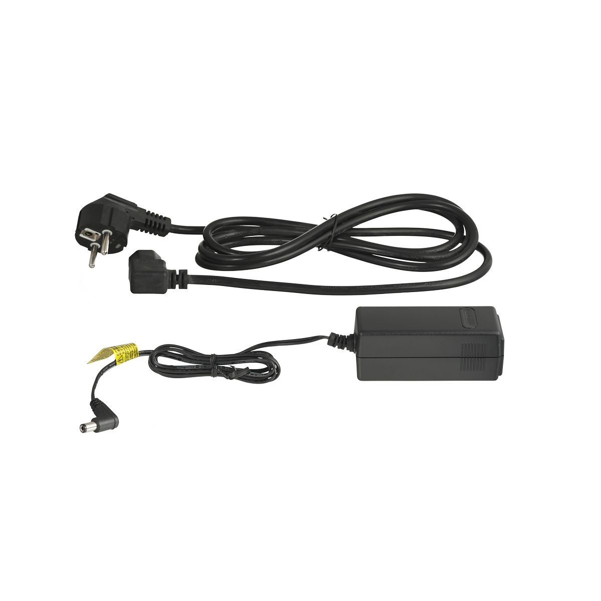 netzteil-compact-3000-comfortel-voip-2500-ab-55048-c Power supply unit in black plastic housing. Connection cable for the telephone or ITC system permanently attached. Mains connection cable with IEC plug. Total cable length approx. 3.2 metres.