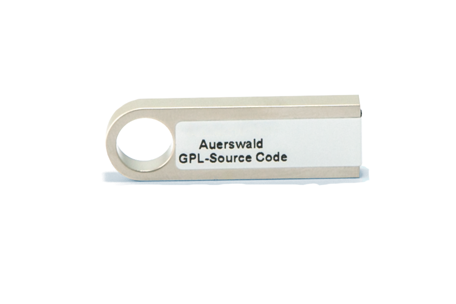 USB-Stick im Metallgehäuse, mit versiegeltem USB-Stecker, Typ A.